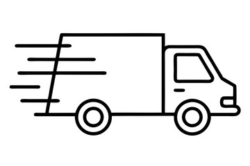 Fast Shipping Delivery Truck Icon - Flat Design for Apps and Websites