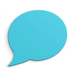 A vibrant blue speech bubble shape, perfect for representing dialogue, conversations, or communication themes in design.