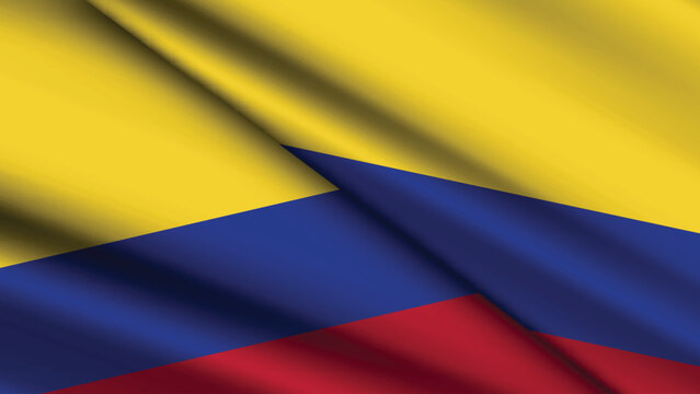 National Background of COLOMBIA Featuring Two Wavy Flags