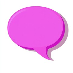 Fototapeta premium A vibrant pink speech bubble, suggesting communication, dialogue, or text, with a shadow for depth.