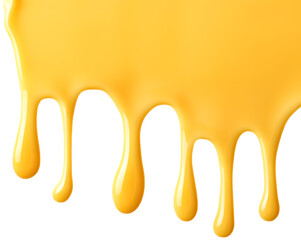 Melted Cheese Dripping From Above Transparent Background Cutout