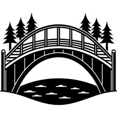 silhouette of a bridge