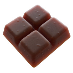 Chocolate bar isolated on white, transparent. Closeup