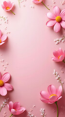 Fototapeta premium International Women's Day Celebration: Vibrant 8th March Background with Lifelike Petals and Flowers for Cards, Banners, and Promotions