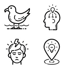 Essential Flat Icon Set Isolated On White Background