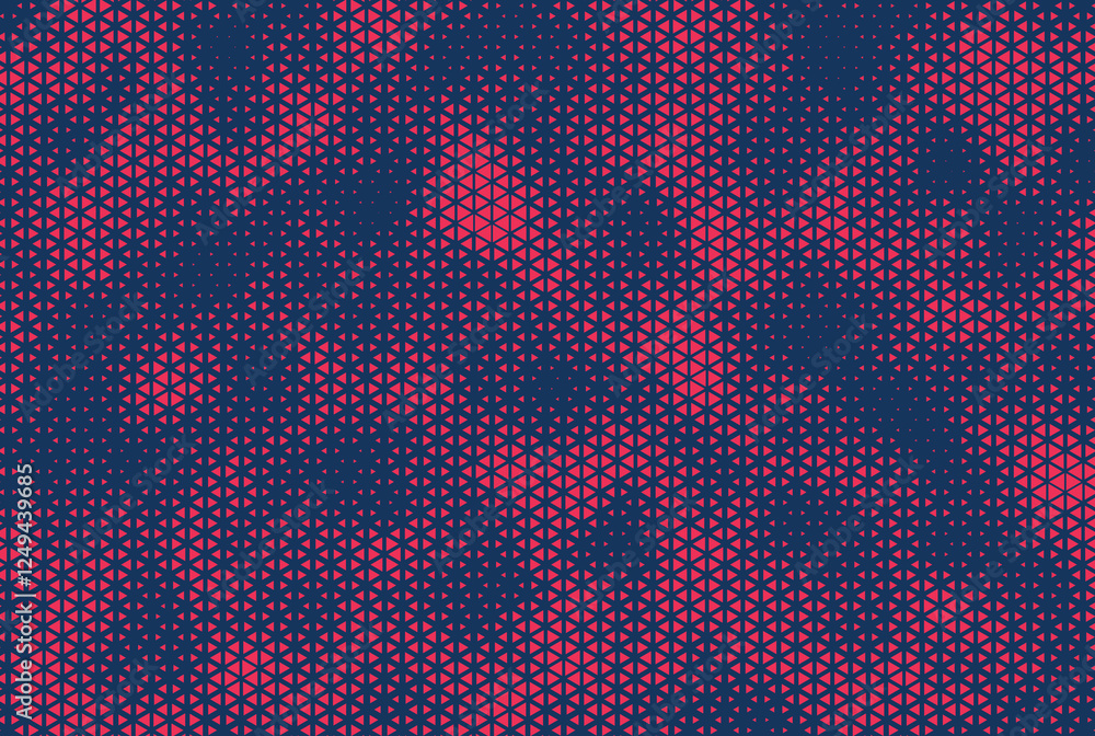 Aufkleber Triangle Vector Abstract Geometric Technology Background. Halftone Triangular Retro 80s Simple Pattern. Minimal Style Dynamic Tech Wallpaper.