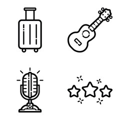 Essential Flat Icon Set Isolated On White Background