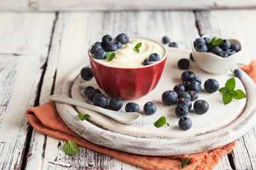 Healthy breakfast - yogurt with berries