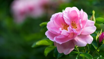 Fototapeta premium Pink Grootendorst hybrid rugosa rose blooming in summer garden