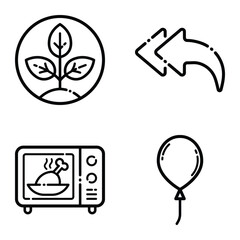 Essential Flat Icon Set Isolated On White Background