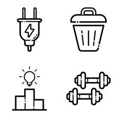 Essential Flat Icon Set Isolated On White Background