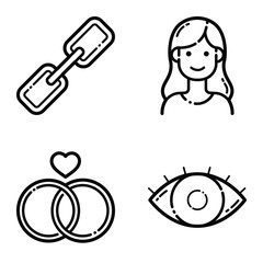 Essential Flat Icon Set Isolated On White Background