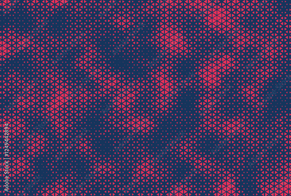 Poster Triangular Halftone Texture Retrowave Vector Geometric Technology Abstract Background. Half Tone Triangles Retro Colored Pattern. Minimal 80s Style Dynamic Tech Structure Wallpaper