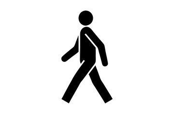 Person Walking Symbol - Flat Vector Icon for Pedestrian Signage