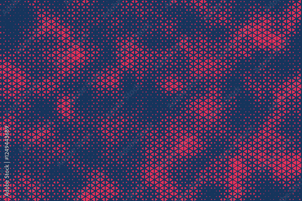 Aufkleber Triangular Halftone Texture Retrowave Vector Geometric Technology Abstract Background. Half Tone Triangles Retro Colored Pattern. Minimal 80s Style Dynamic Tech Structure Wallpaper