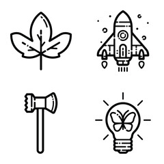 Essential Flat Icon Set Isolated On White Background