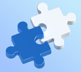 3d rendering of puzzle pieces. 3d illustration for business and finance	