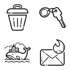 Essential Flat Icon Set Isolated On White Background