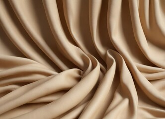 Softly draped linen fabric with intricate folds and pleats against a luxurious beige canvas background, natural fibers, elegant texture, beige canvas