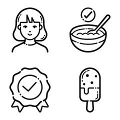 Essential Flat Icon Set Isolated On White Background