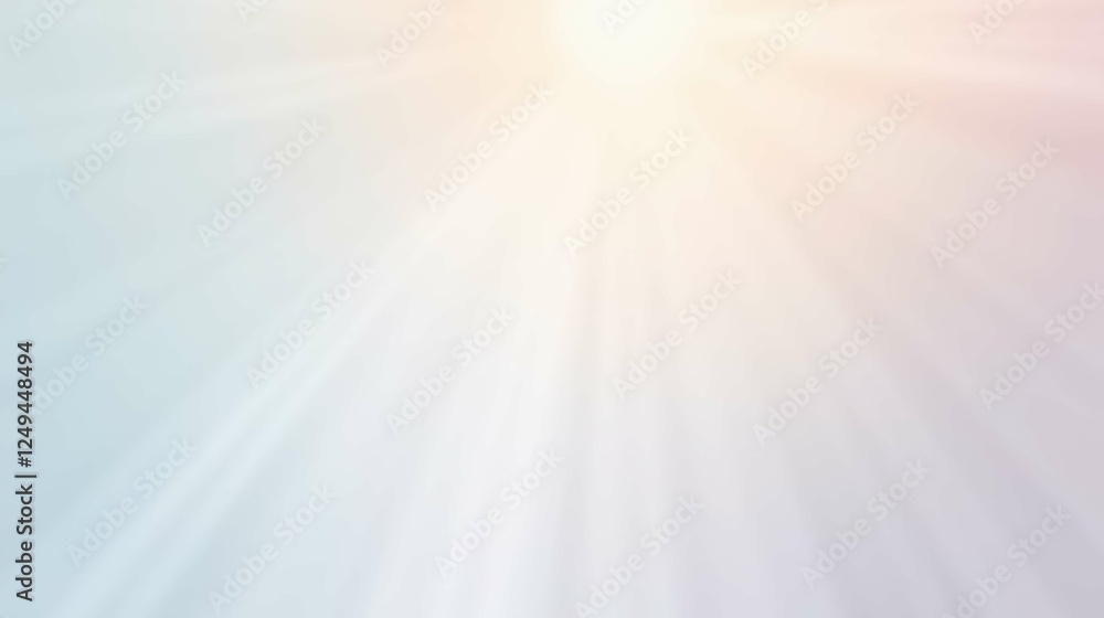 Poster soft and ethereal background with gentle rays of light streaming down