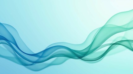 Obraz premium Soft Blue and Green Waves on Light Background for Abstract Design