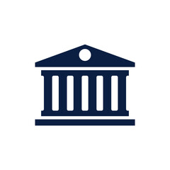 Bank, Government building, flat vector logo illustration
