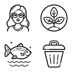 Essential Flat Icon Set Isolated On White Background