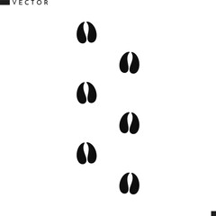Bull footprint silhouette. Animal footprint vector. Texas longhorn bull track © Aleksei_7799