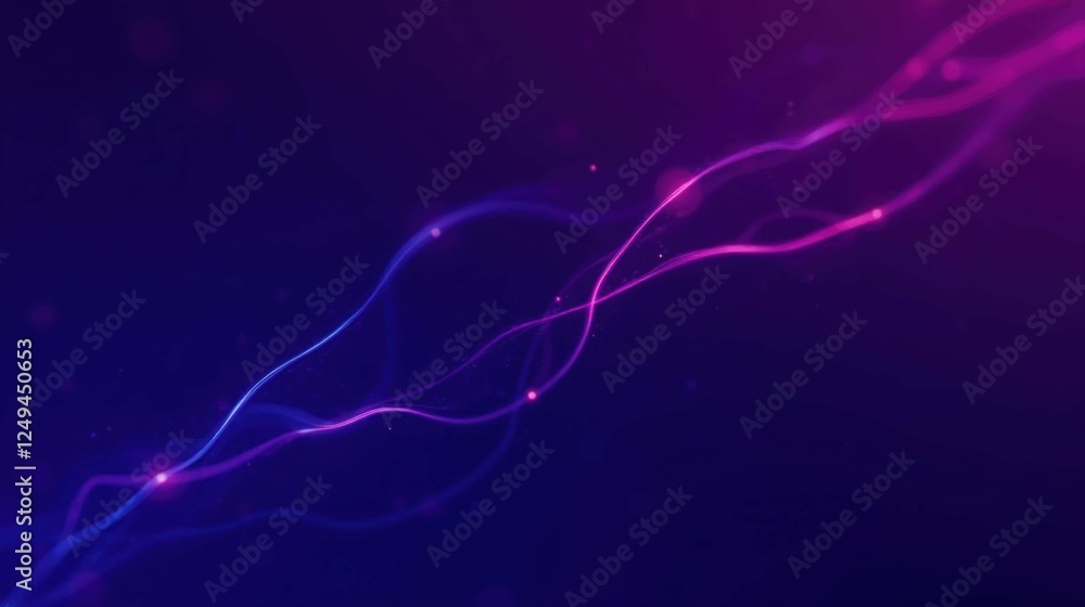 Poster abstract colorful waves flowing through dark background space