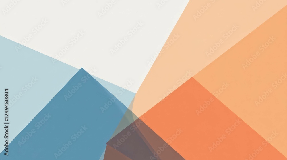 Poster abstract geometric shapes with soft colors and transparent layers