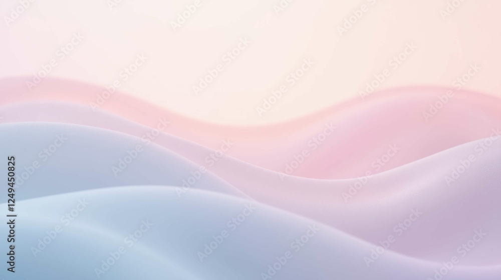 Poster soft pastel waves with gentle curves and smooth textures in background
