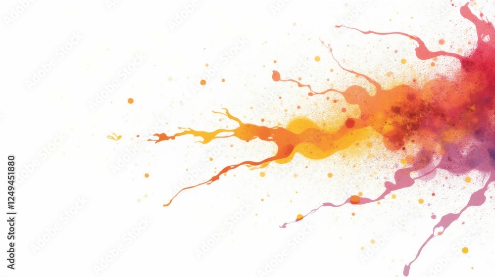 Poster colorful abstract burst with dynamic flow and artistic splashes