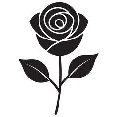 rose silhouette vector illustration