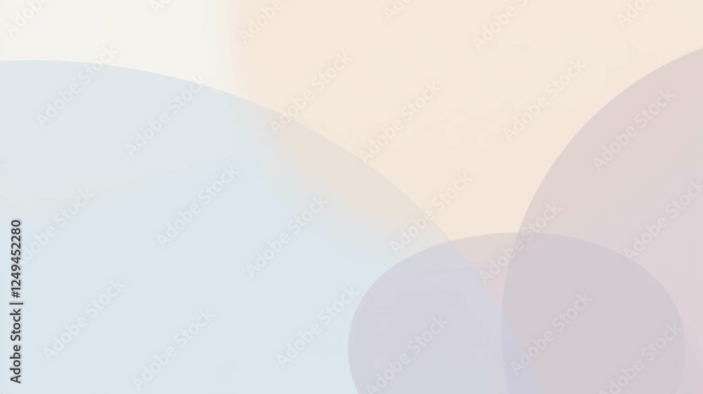Poster soft abstract background with pastel color shapes and circles