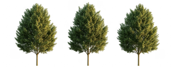 Chestnut trees isolated sunset lighting png on a transparent background premium cutout (Castanea) 
