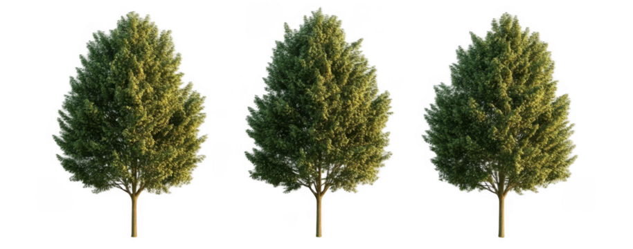 Chestnut trees isolated sunset lighting png on a transparent background premium cutout (Castanea) 
