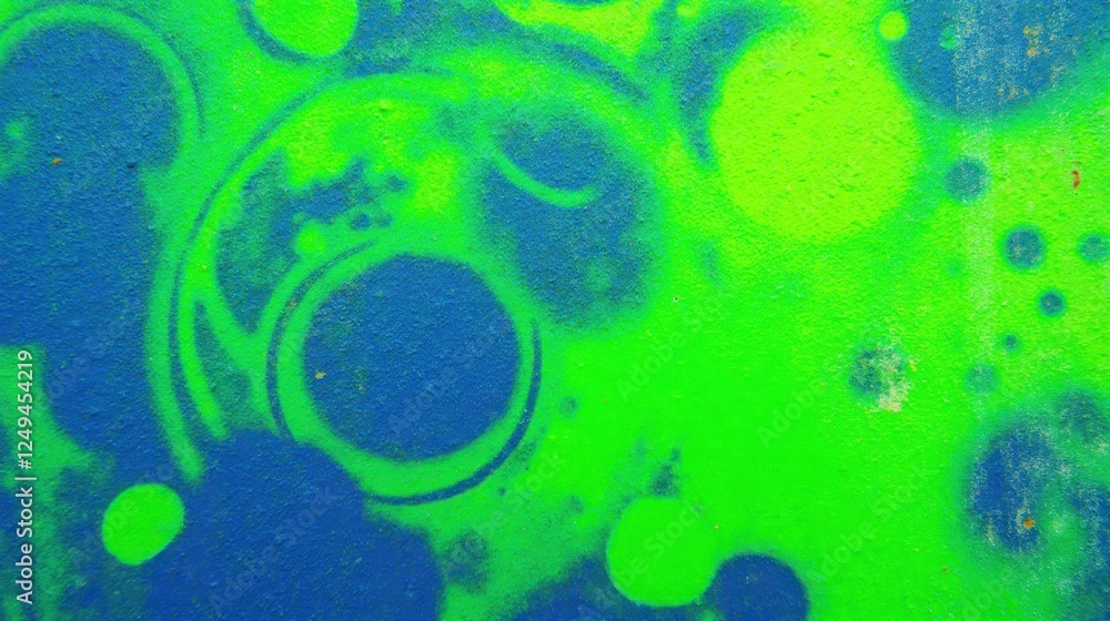 Poster vibrant abstract background with blue and green circular patterns
