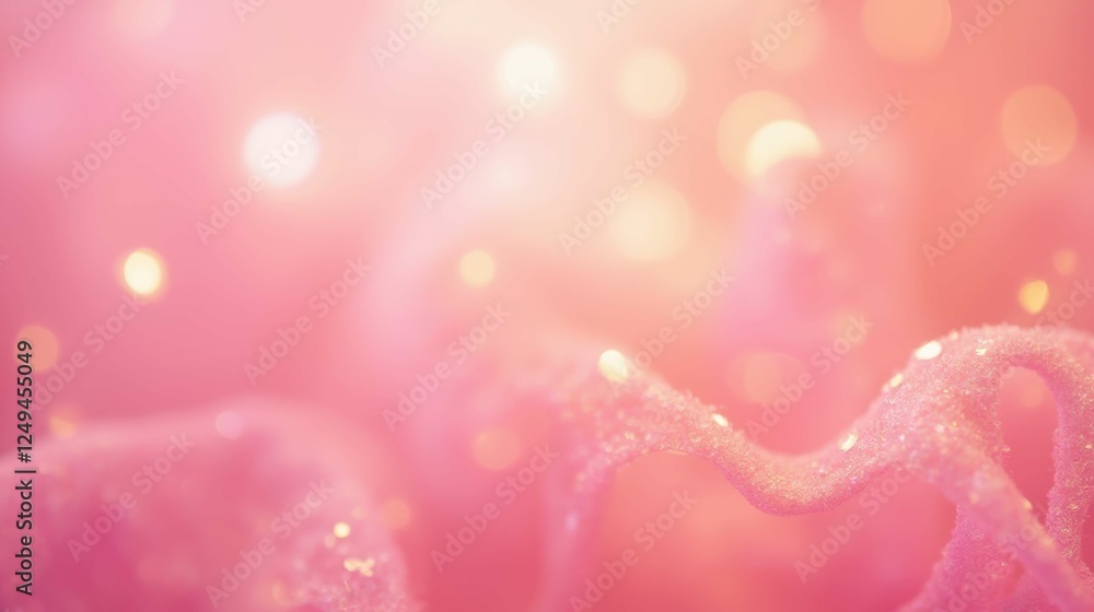 Poster Soft Pink Bokeh Background with Sparkling Glitter for Design Use