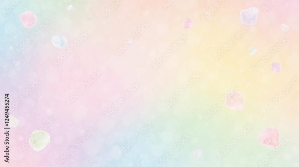 Poster soft pastel background with colorful bokeh and gentle textures