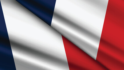National Background of FRANCE Featuring Two Wavy Flags