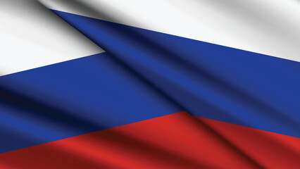 Fototapeta premium National Background of RUSSIA Featuring Two Wavy Flags