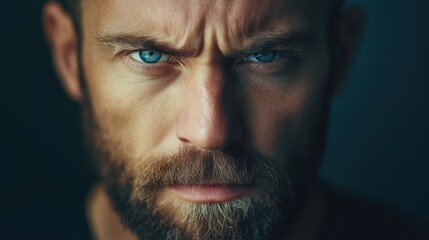 Obraz premium Brooding man staring intensely with serious, moody expression