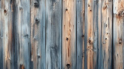 Fototapeta premium Rustic wooden fence in a countryside setting, weathered and aged by time.