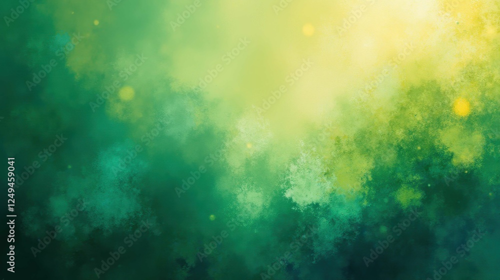 Poster abstract green and yellow background with soft texture and depth