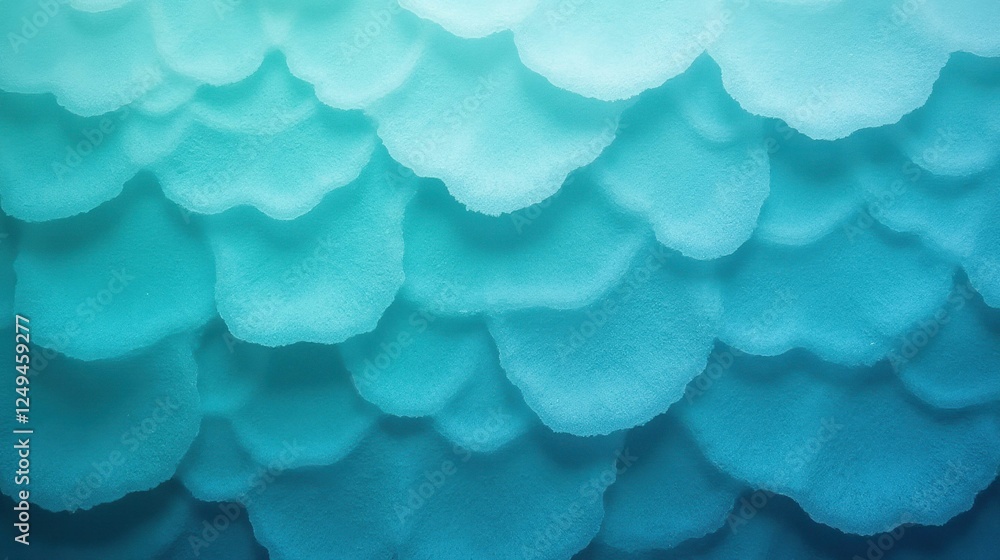 Poster soft blue ocean waves texture with layered shell patterns