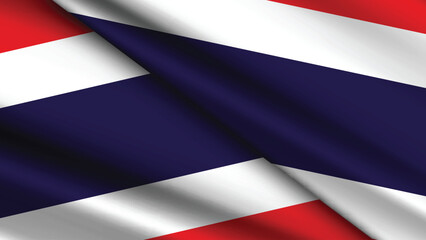 National Background of THAILAND Featuring Two Wavy Flags