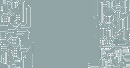 Vector flat circuit board illustration. Vector microchip background.