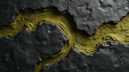 Obraz premium Abstract Art with Textured Black and Yellow Swirling Patterns