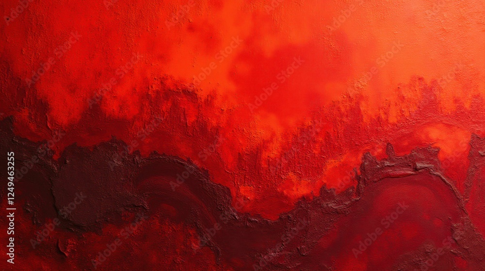Poster vibrant abstract red texture with dark hints and fluid patterns